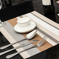 Lot de 4 sets table PVC rayés