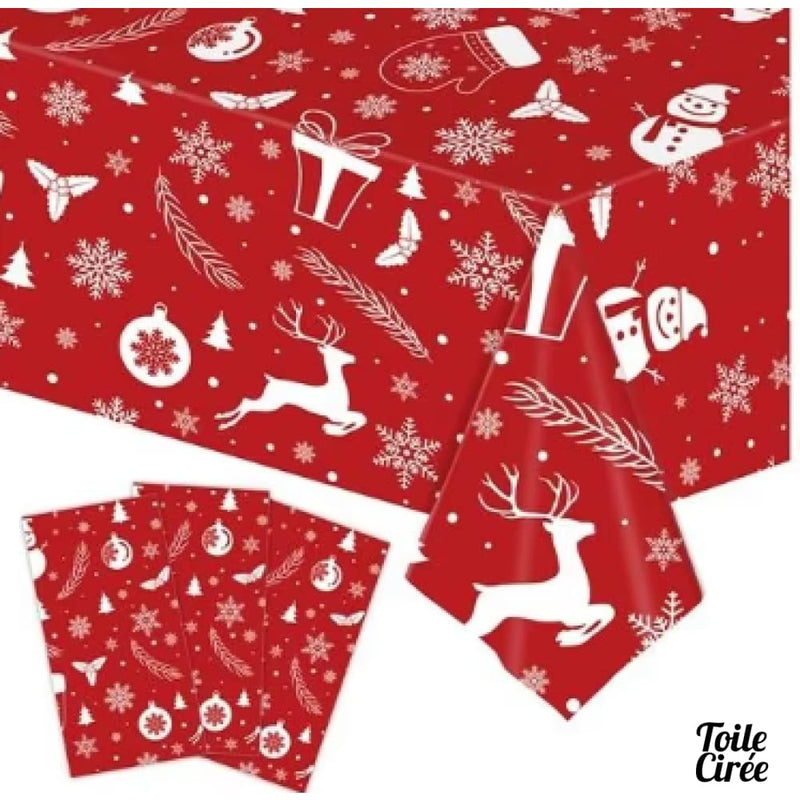 Nappe jetable rouge Noel