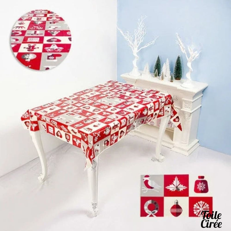 Nappe jetable rouge Noel