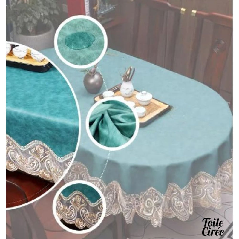 Nappe ovale toile cirée a l ancienne