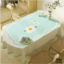 Nappe ovale toile cirée bleue