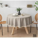 Nappe ronde 180 cm toile cirée beige