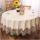 Nappe ronde toile cirée dentelle