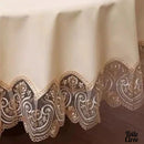 Nappe ronde toile cirée dentelle