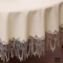 Nappe ronde toile cirée dentelle