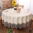 Nappe ronde toile cirée dentelle