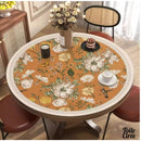 Nappe ronde toile cirée orange