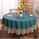 Nappe ronde toile cirée vert foncé