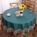 Nappe ronde toile cirée vert foncé