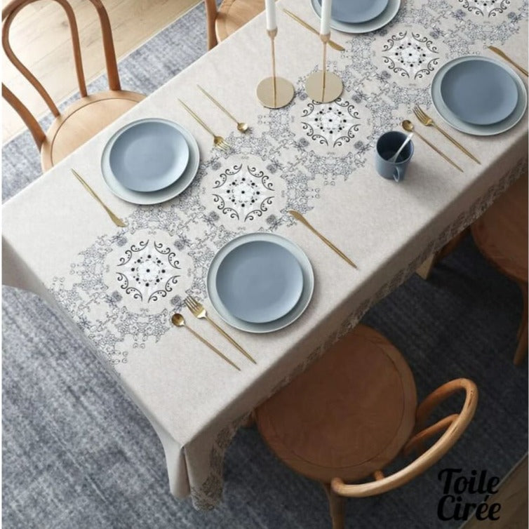 Nappe toile cirée beige