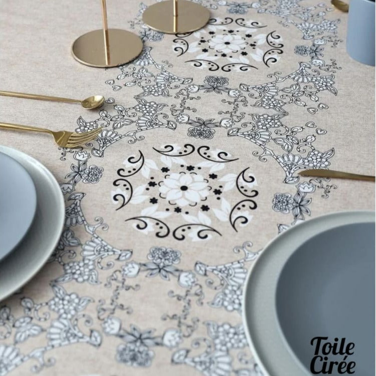 Nappe toile cirée beige