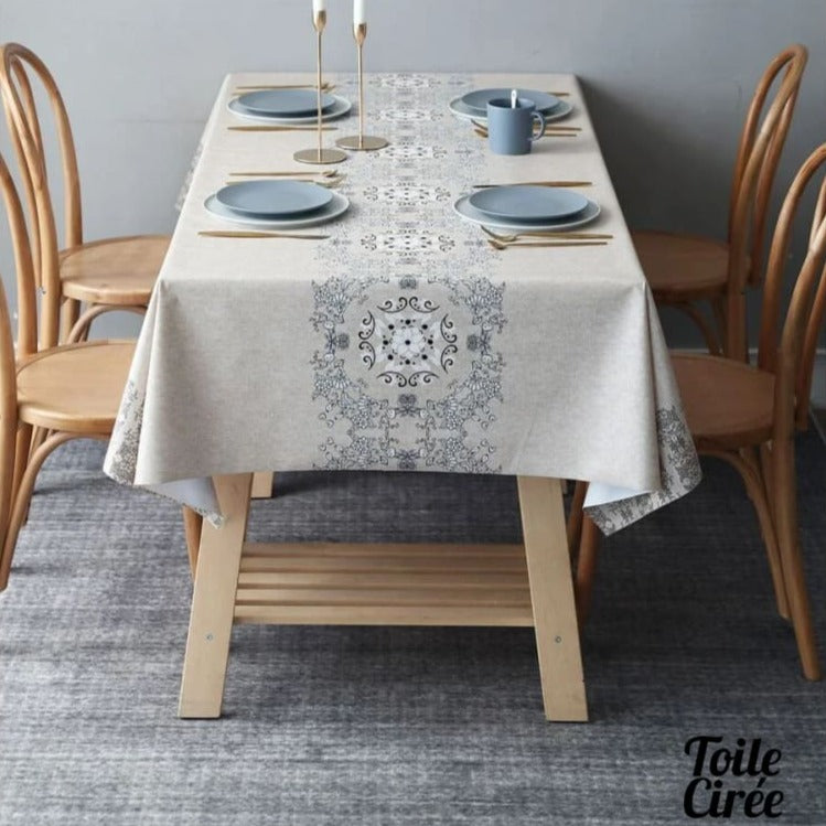 Nappe toile cirée beige