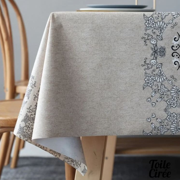 Nappe toile cirée beige