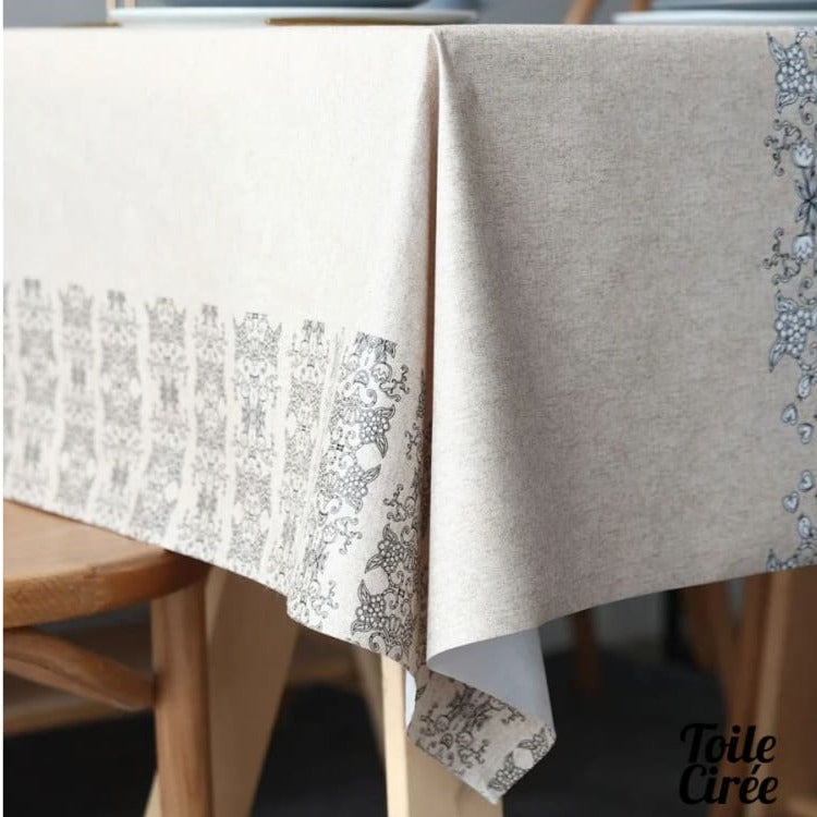 Nappe toile cirée beige