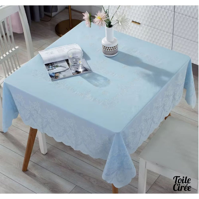 Nappe toile cirée bleu ciel