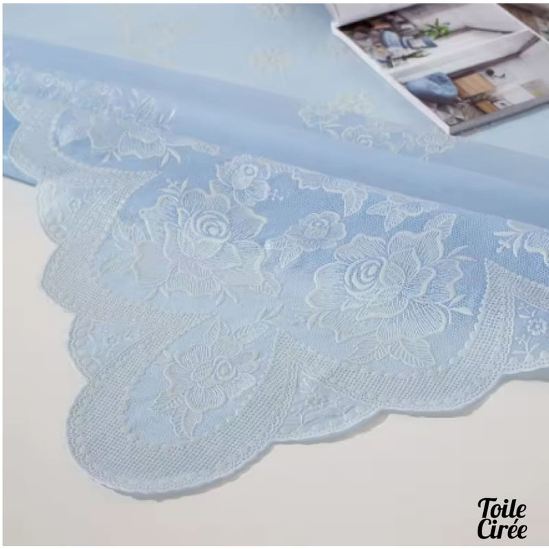 Nappe toile cirée bleu ciel