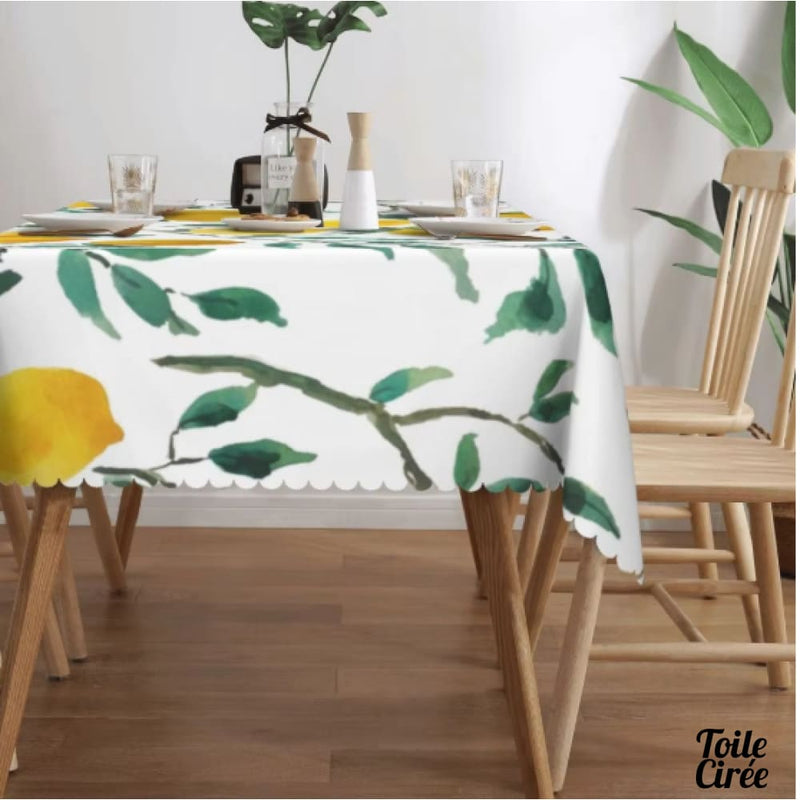 Nappe toile ciree citron