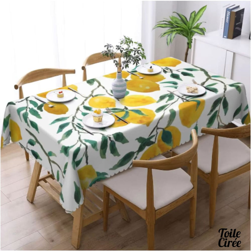 Nappe toile ciree citron