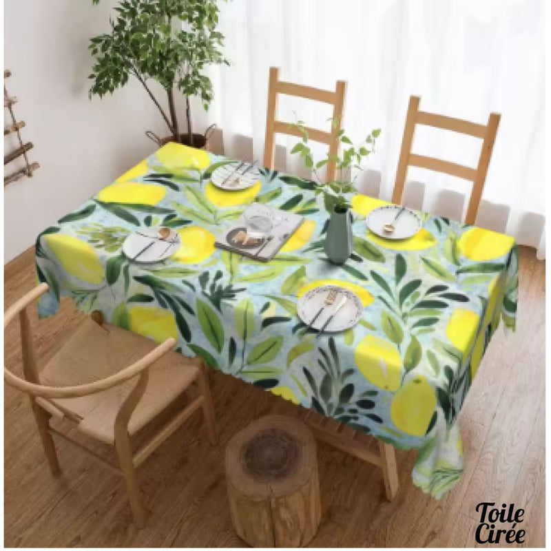 Nappe toile ciree citron