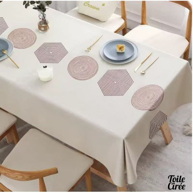 Nappe toile cirée marron et beige
