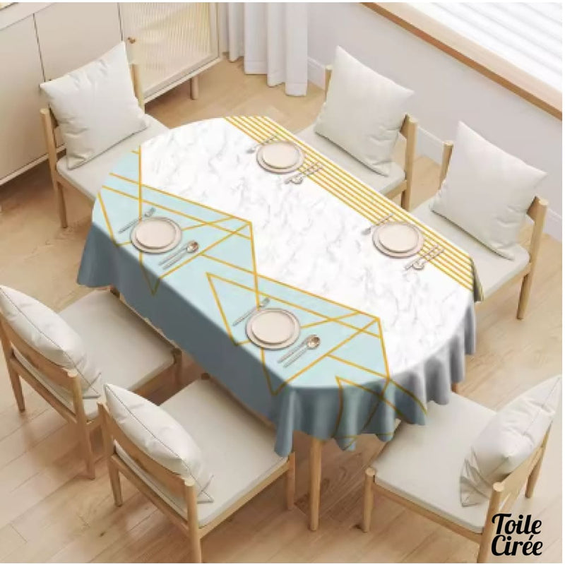 Nappe toile cirée ovale 140 x 200 cm