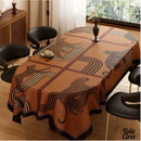 Nappe toile cirée ovale ethnique