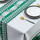 Nappe toile cirée rectangle 140x220 vert et blanc