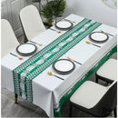 Nappe toile cirée rectangle 140x220 vert et blanc