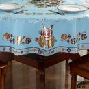 Nappe toile cirée ronde bleue diamètre 150