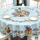 Nappe toile cirée ronde bleue diamètre 150