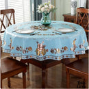 Nappe toile cirée ronde bleue diamètre 150