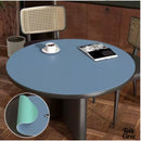 Nappe toile cirée ronde bleue unie