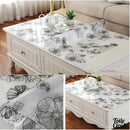 Nappe transparente fleurie noire