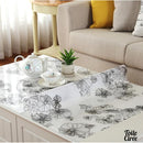 Nappe transparente fleurie noire