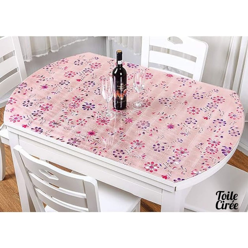 Nappe transparente fleurie