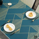 Nappe verre souple bleu et or