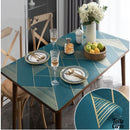 Nappe verre souple bleu et or