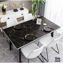 Nappe verre souple noire et or