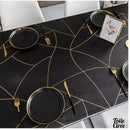 Nappe verre souple noire et or