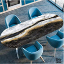 Nappes toile cirée ovale marbre