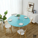 Protège table ronde 120 cm en toile cirée élastiqué