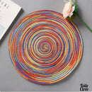 Set de table rond tresse en PVC multicolore