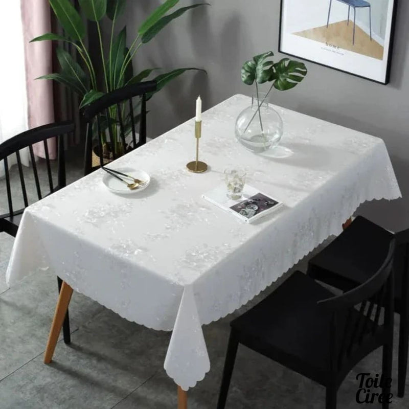 Toile ciré table blanche