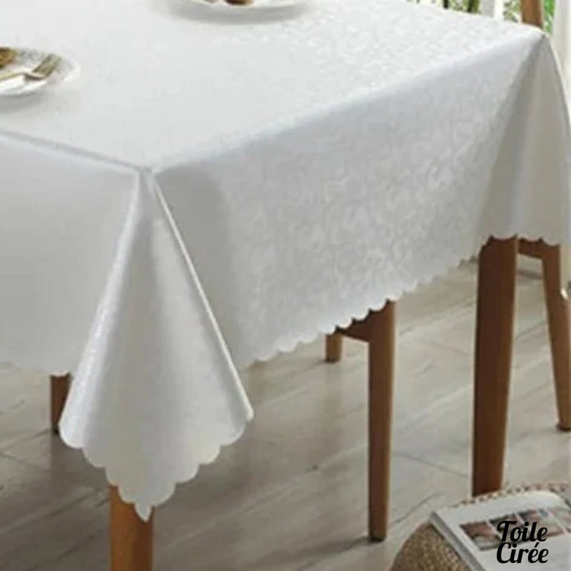 Toile ciré table blanche