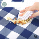 Toile cirée a carreaux bleus et blancs