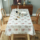 Toile cirée argentée fleurie