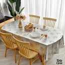 Toile cirée argentée fleurie