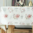 Toile cirée argentée fleurie