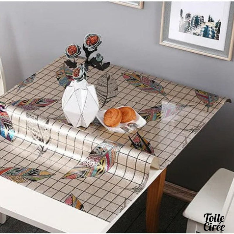 Toile cirée avec plumes