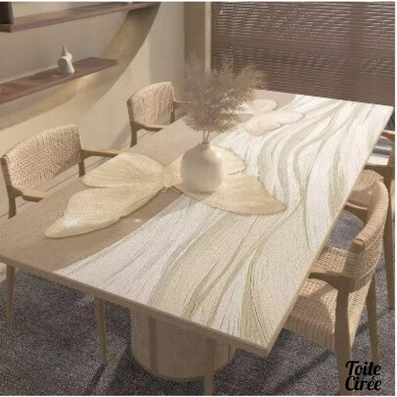 Toile cirée beige aspect cuir